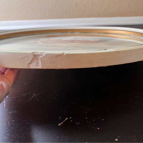 Vintage 1930’s Bessie Pease Gutmann ‘Awakening’ Oval Framed Litho of Baby w Her - Picture 5 of 6